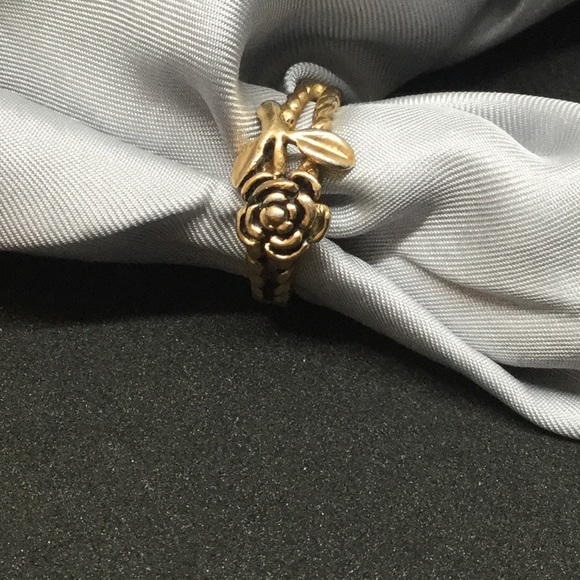 18k gold plated rose ring size 5 - Picture 2 of 9